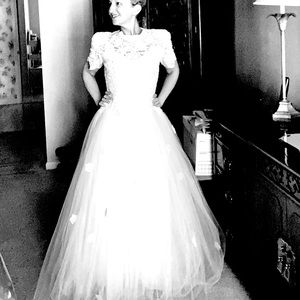 Princess style white wedding dress